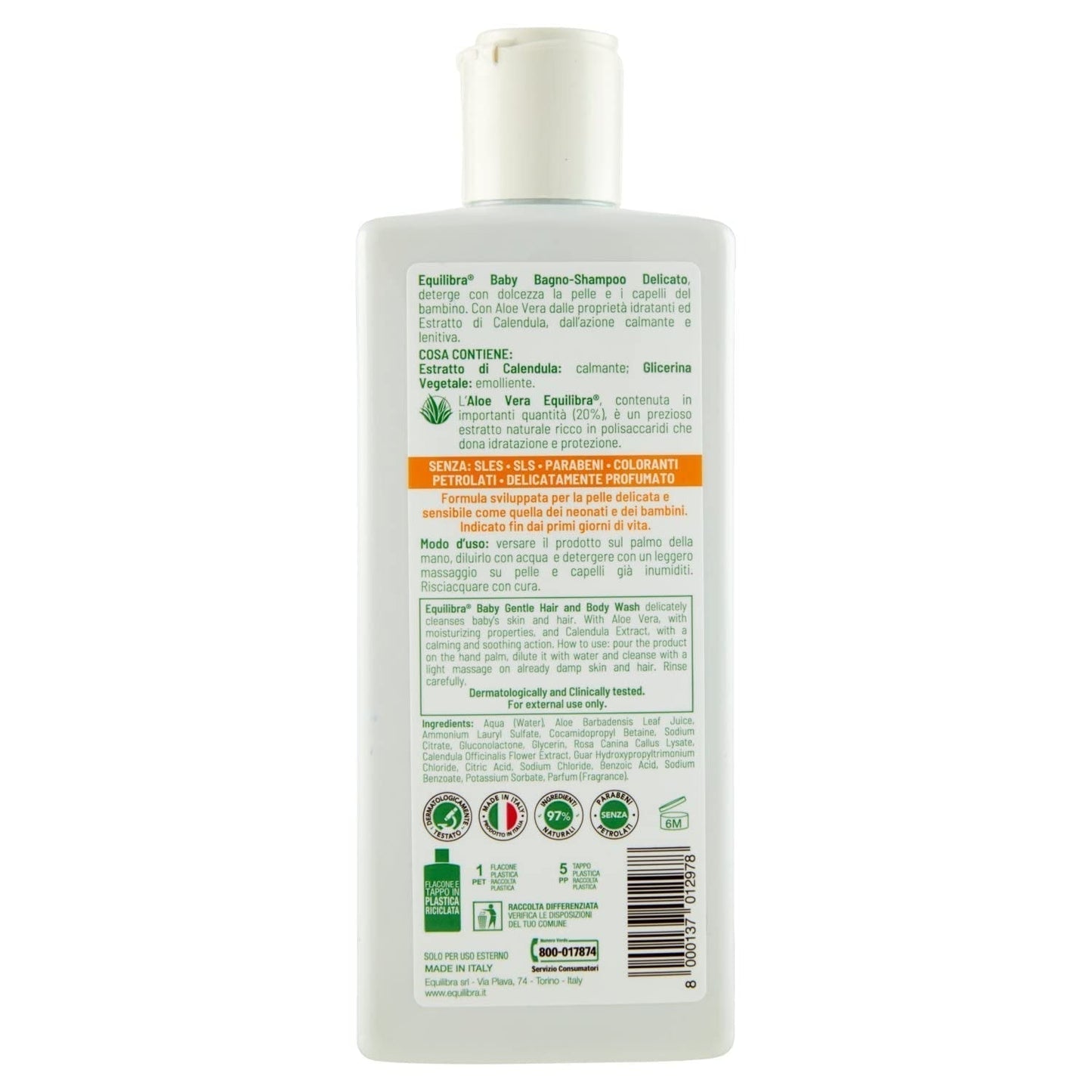 Equilibra Baby Bagno Champú 250 M Infantil - Baño y Cuidado Naty Shop