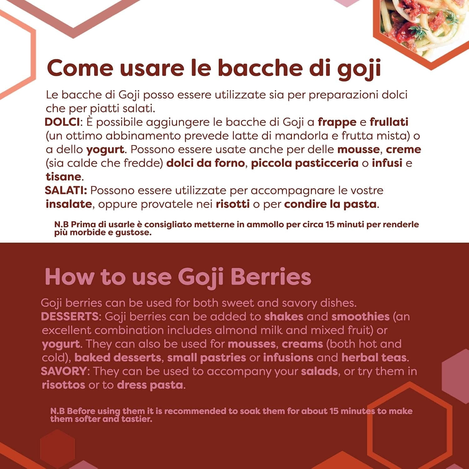 ERBOTECH Goji Berries 200 g, bayas de goji con alto contenido en vitaminas, frutos secos sin azúcar ni azufre, superalimentos naturales y ricos en energía, Made in Italy Productos deshidratados Naty Shop