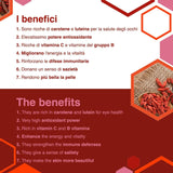 ERBOTECH Goji Berries 200 g, bayas de goji con alto contenido en vitaminas, frutos secos sin azúcar ni azufre, superalimentos naturales y ricos en energía, Made in Italy Productos deshidratados Naty Shop