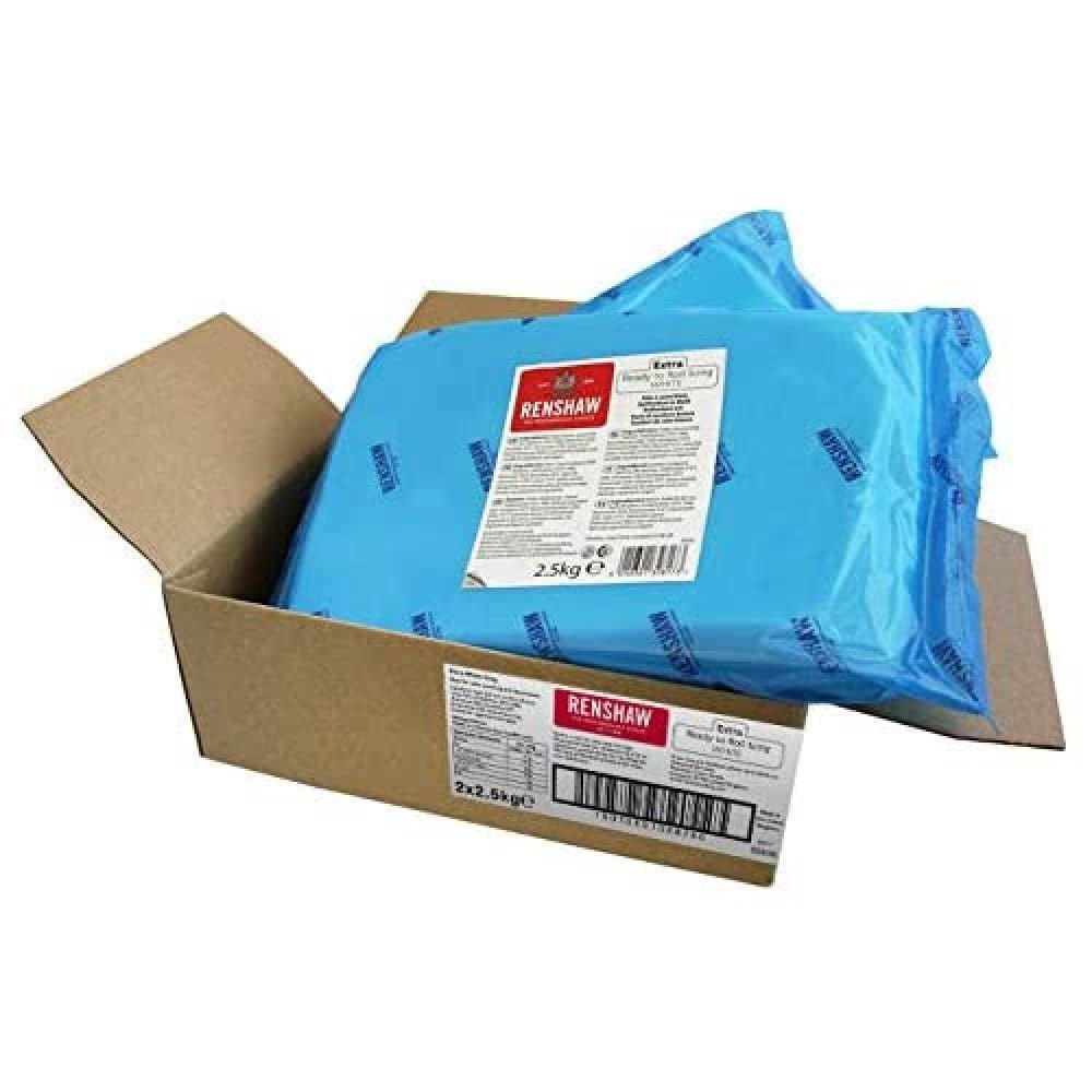 Extra Fondant Blanco 5 kg - Fondant extra elástico con sabor a vainilla, perfecto para cubrir tartas - Blanco - 5 kg Pasta de azúcar Naty Shop Default Title