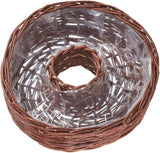 Aro para cesta de mimbre Dehner con lámina para plantar, altura 12 cm, Ø 40 cm, tela de mimbre, marrón