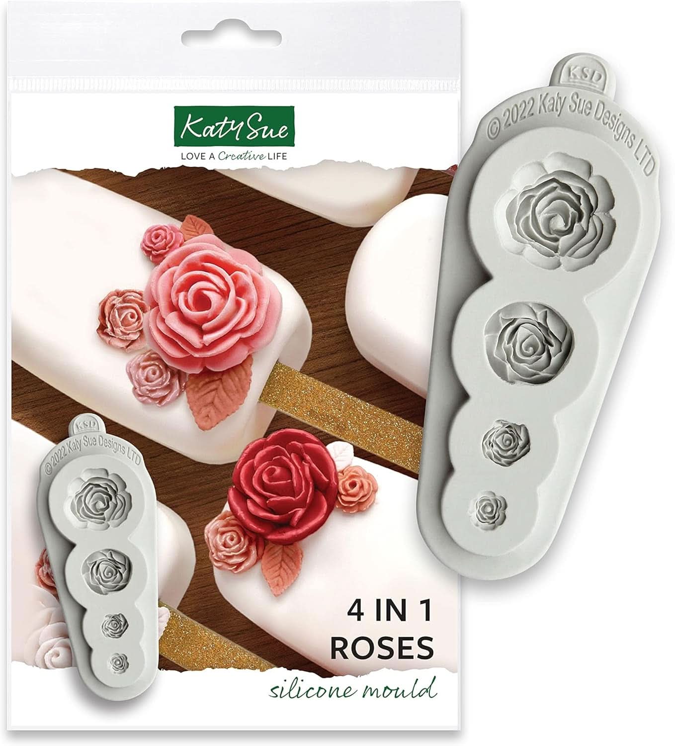 Katy Sue, Molde Silicona 4 Rosas Cocina Naty Shop