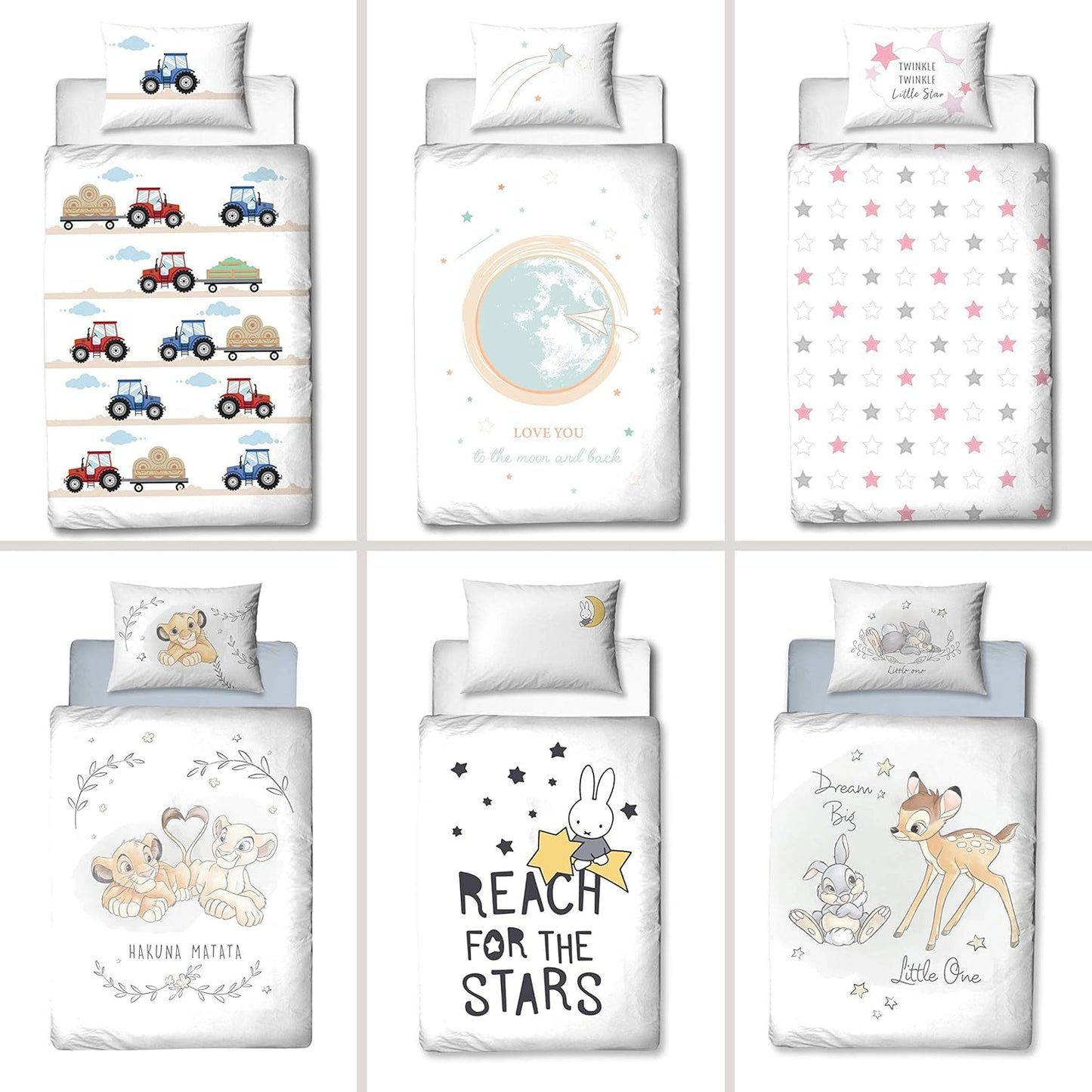 Ropa de cama infantil, conejito y estrellas, algodón Ropa de cama infantil Naty Shop