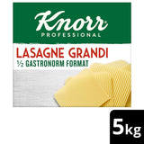 Lasaña Grandi Knorr 1/2 tamaño Gastronorm - láminas de masa onduladas para pasta - paquete grande, 5000 g