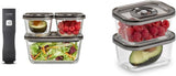 Caso Vacu OneTouch Eco set, envasadora al vacío manual, que incluye 3 recipientes de vidrio al vacío y VacuBoxx Eco-Duo S - recipiente para frescura al vacío / 2 recipientes de 500 ml cada uno Cajas de almacenamiento de alimentos Naty Shop Título predeterminado