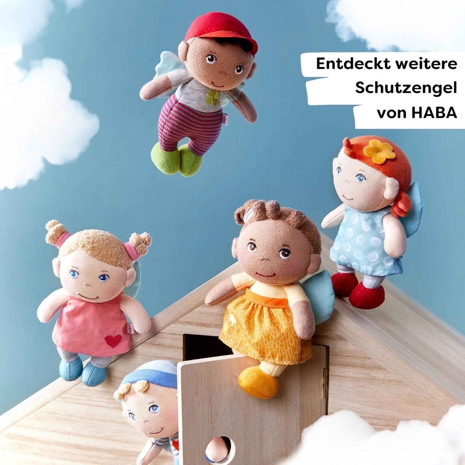 HABA Ángel de la guarda Holly - Muñeca de tela suave (15 cm), regalo de bienvenida perfecto para bebés y niños pequeños - Lavable a 30 °C - 2011871001