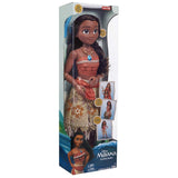 Muñeca Disney Princesa Moana de 80 cm de Jakks Pacific Muñeca móvil con cepillo para peinar sus rizos ondulados Vestido inspirado en la película Collar con colgante desmontable Muñecas Naty Shop