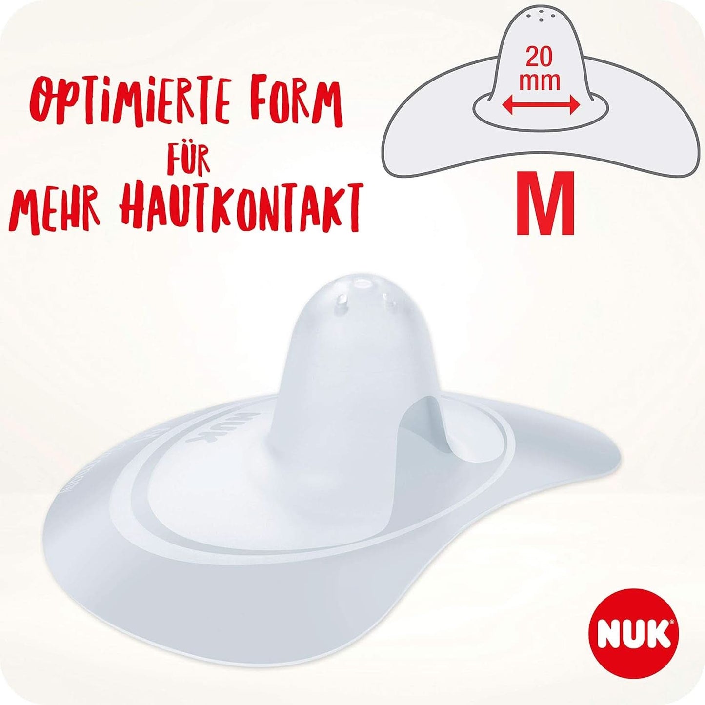 NUK Stillhütchen | Brushhütchen Zum Stillen | Schützt Vor Wunden Brustwarzen | Silicona Dünnes | Tamaño M (20 mm) | Incluyendo Schutzdose | 2 Stück Alimentación Bebé y Accesorios Lactancia Naty Shop