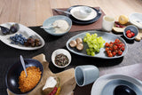 CreaTable, 22139, Serie PIETRA, Vajilla de 4 Piezas para 4, Juego de Platos de Porcelana, Apto para Lavavajillas y Microondas, Fabricado en Europa