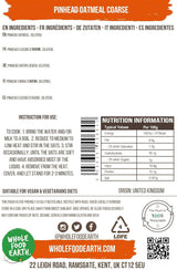 Wholefood Earth Pinhead Avena Gruesa Estabilizada 3kg | Sin OGM | Rico en fibra