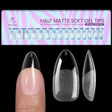 Btartbox Puntas de uñas extra cortas de almendra - Gel de cobertura completa X Puntas de uñas de gel suave XS - Semimate preformado para salón de uñas anchas 320 piezas
