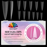 EBANKU 500 puntas de uñas postizas artificiales, gel suave mate, puntas transparentes, puntas de uñas artificiales para extensiones de uñas, juego de uñas postizas, 12 tamaños-A