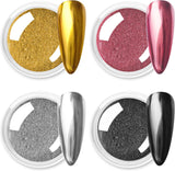 Chrom Nagel Pulver 4 Farben Irisierendes Aurora Pulver Metallic Spiegel Effekt Pigment Pearlescent Meerjungfrau Glitter Einhorn Glitter para esmalte de uñas en gel Decoración-Purpurgrüner Jadeit