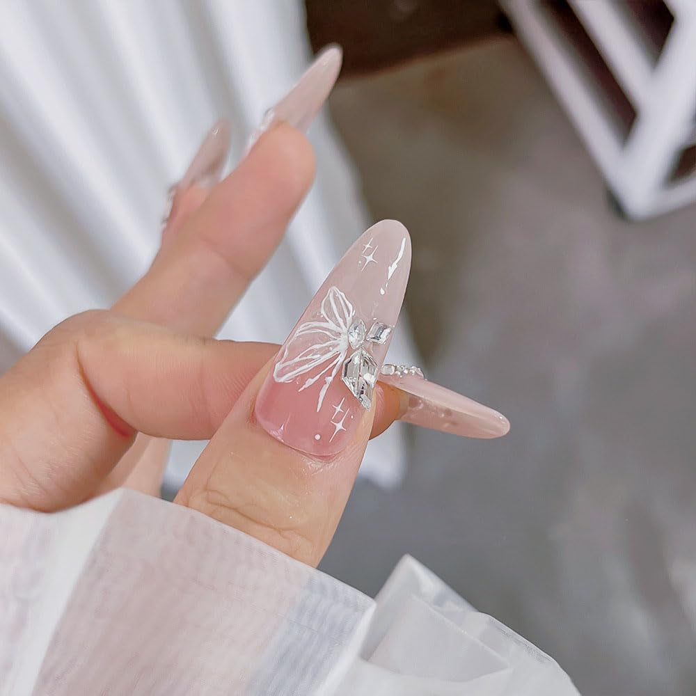 Aurora Muschel Schmetterling Nagelsticker Weiß Schmetterlinge Nail Sticker Gelee Relief Butterfly Nagelaufkleber Y2K Mariposas Nagel Sticker Nägel Nageldesign Nagel Zubehör Nail Art Stickers Nailart