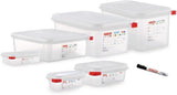 03350 PP Contenedor para alimentos GN con tapa, 1,1 l, 65 mm (4 piezas) Cajas para almacenar alimentos Naty Shop