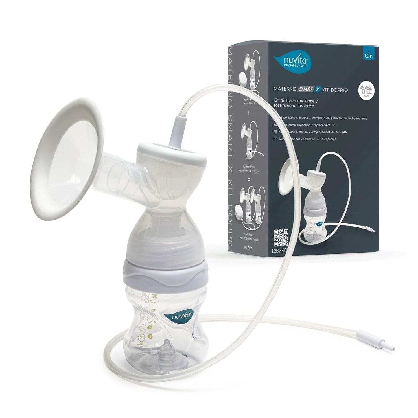 Conjunto de bomba doble Nuvita Efficient para Materno Smart X - 1287KDX | Juego completo de accesorios, biberón anticólicos homologado por Aio Accesorii Hrana si Alattare Bebe Naty Shop