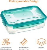 Amazon Basics Set de Contenedores para Congelador, con Tapa, Antigoteo, Apilables, Frigorífico/Congelador, Sin BPA, Plástico, Apto para Microondas y Lavavajillas, 3 x 1,2 L, Cajas Transparentes para Conservar Alimentos Naty Shop