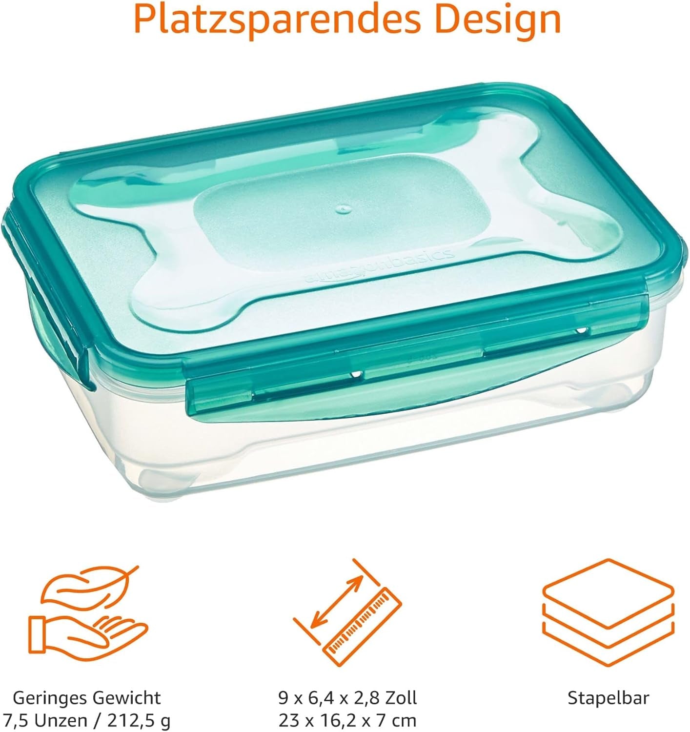 Amazon Basics Set de Contenedores para Congelador, con Tapa, Antigoteo, Apilables, Frigorífico/Congelador, Sin BPA, Plástico, Apto para Microondas y Lavavajillas, 3 x 1,2 L, Cajas Transparentes para Conservar Alimentos Naty Shop