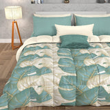 PETTI Artigiani Italiani - Edredón de invierno, Edredón de invierno, Edredón sencillo, Doble cara, Monocolor e impresión digital, 100% microfibra antialérgica, Made in Italy Naty Shop colchas y edredones Azul claro tropical O Una Piazza E Mezza