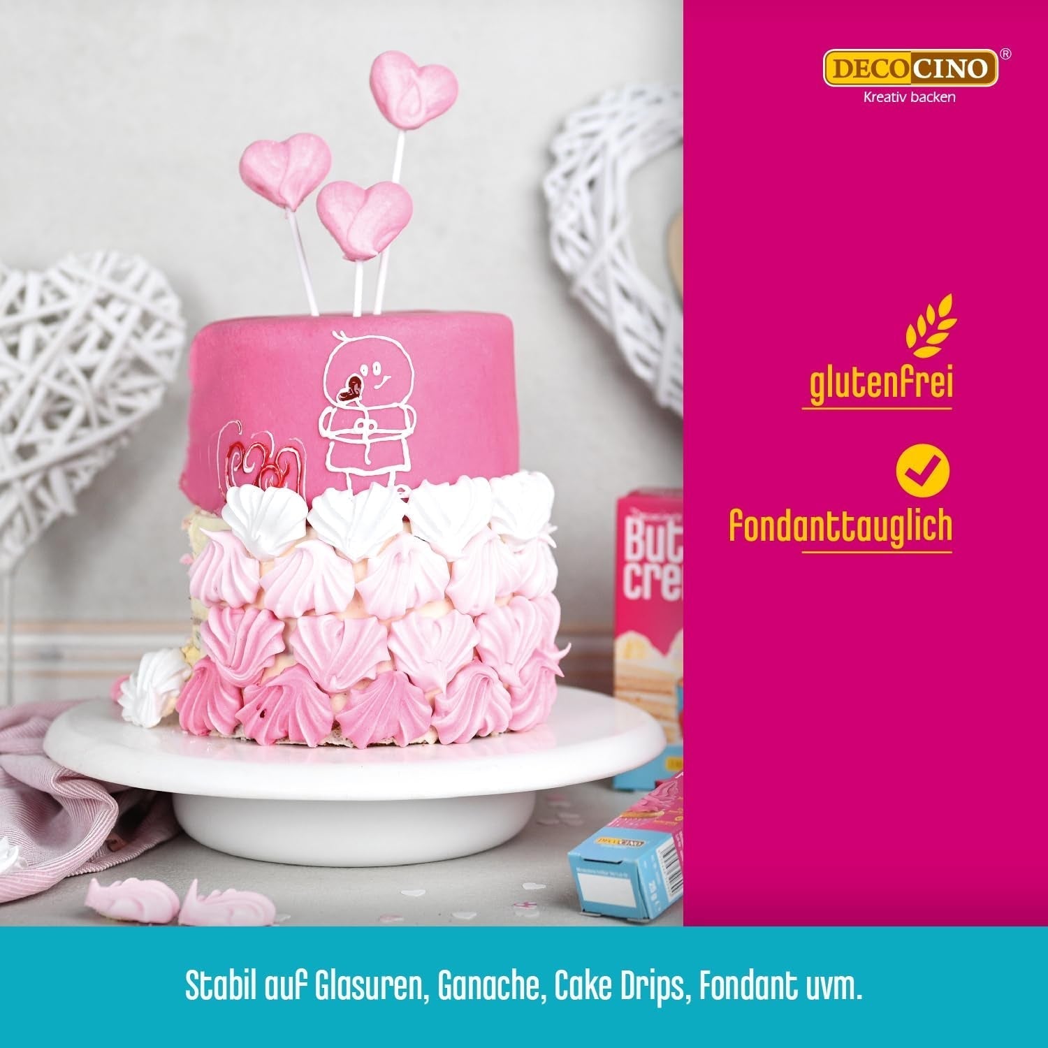 Decocino Letras de azúcar rojo - Letras para colorear alimentos - Práctico tubo para etiquetar fondant y glaseado - ¡Decoraciones para hornear pasteles, tartas y cupcakes! (Paquete de 2)