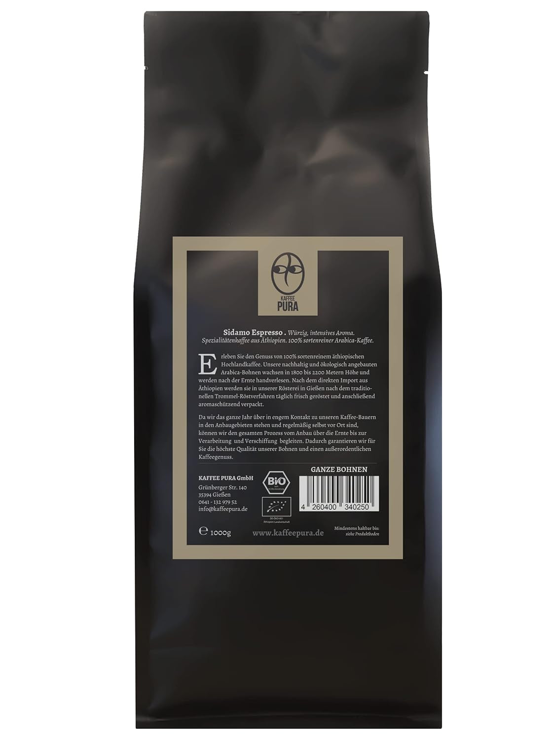 Sidamo-bio Espresso en grano entero 1000g