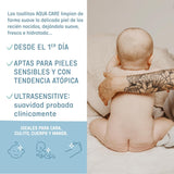 Suavinex Aqua Care Toallitas húmedas para bebés 60 toallitas limpiadoras 99% agua, fibra vegetal, aloe vera, sin fragancia, sin alcohol, dermatológicamente probado, adecuado para pieles sensibles