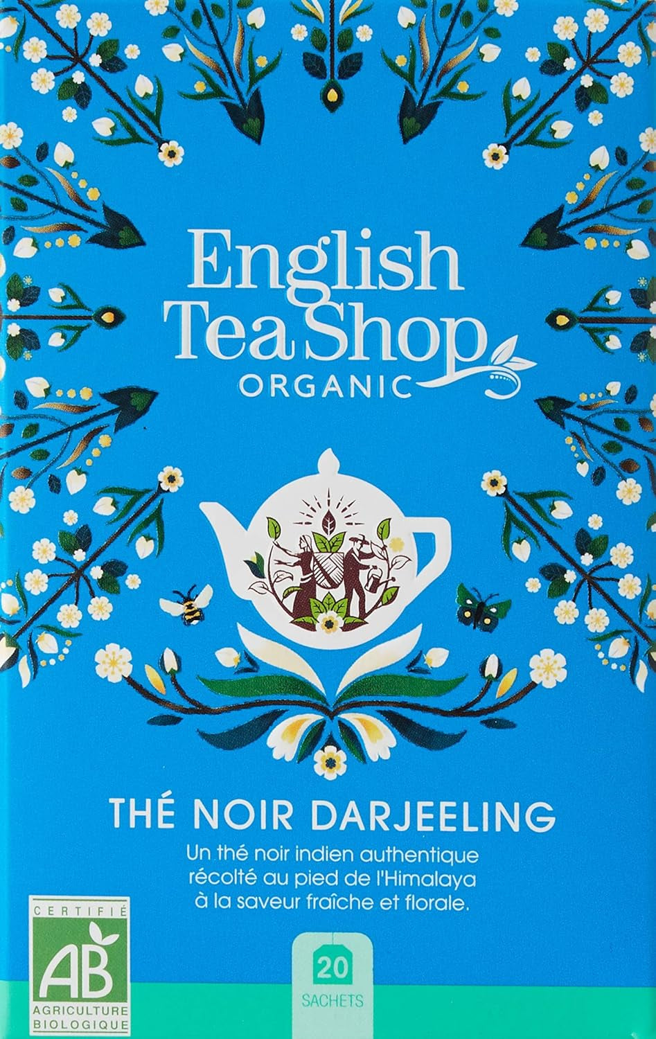 ETS - Té negro Darjeeling, BIO, 20 bolsitas de té (paquete de 2)