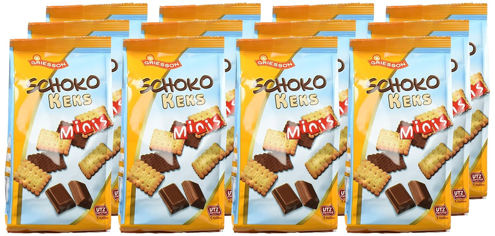 Mini galletas de chocolate Griesson, paquete de 12 (12 bolsas x 125 g)