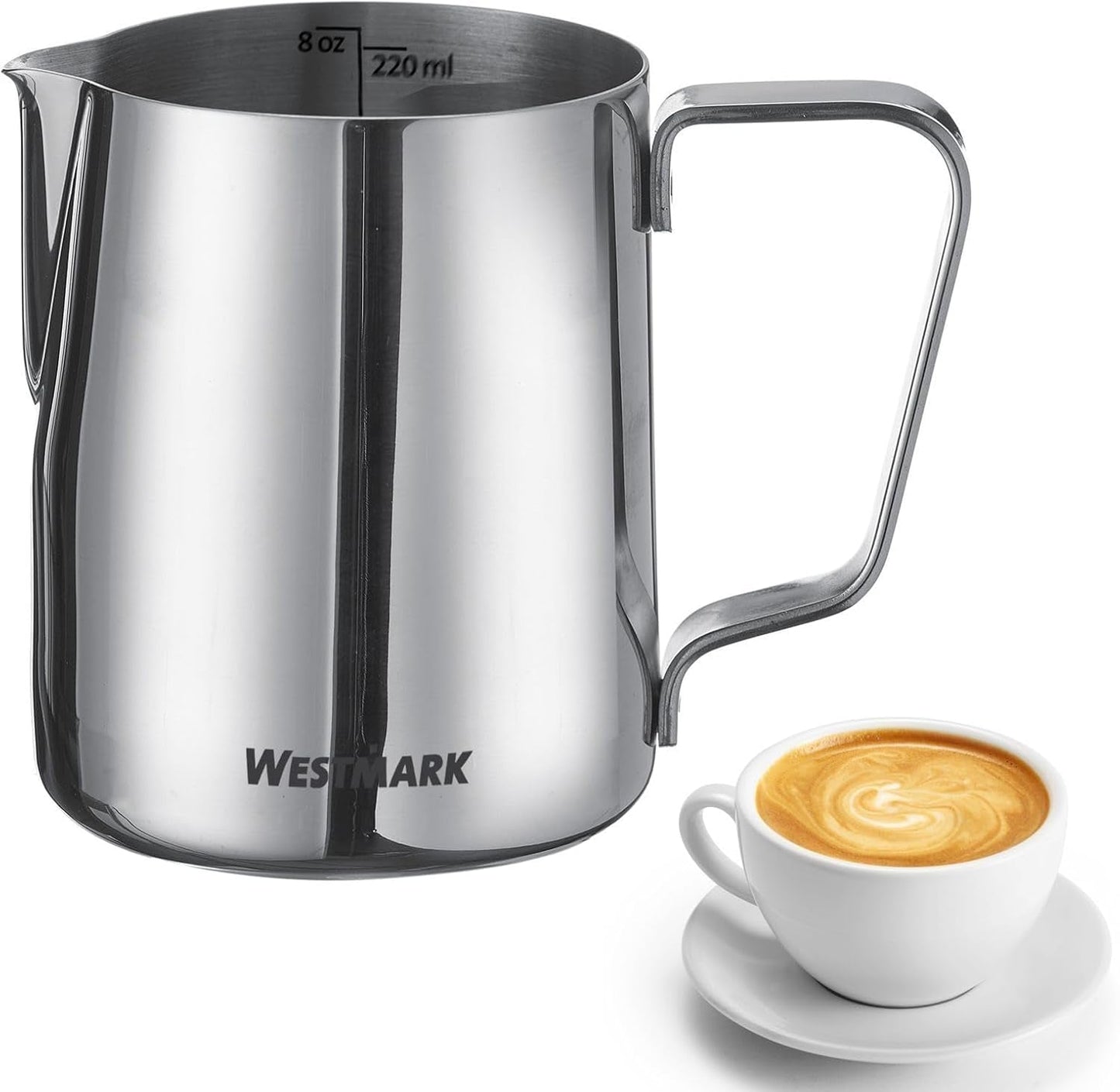 Westmark Brasilia Jarra de leche 200 ml - ideal para crema de café, leche, miel y otros aditivos de café y té, accesorio de barista - acero inoxidable