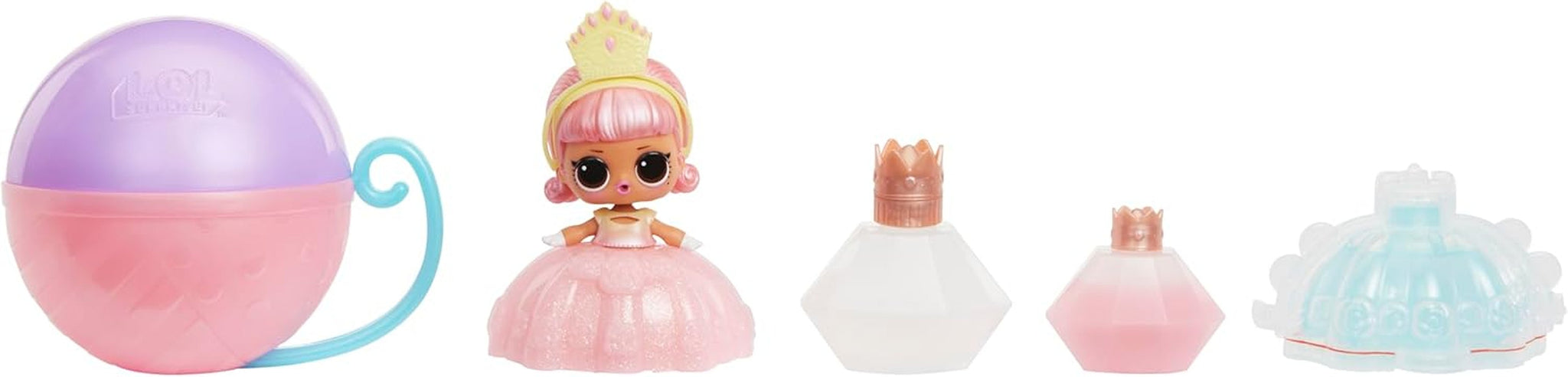 Jajaja ¡Sorpresa! Princess Tots: incluye 1 muñeca, embalaje blindado, 2 pinturas para crear un vestido de princesa, 8 muñecas para coleccionar.