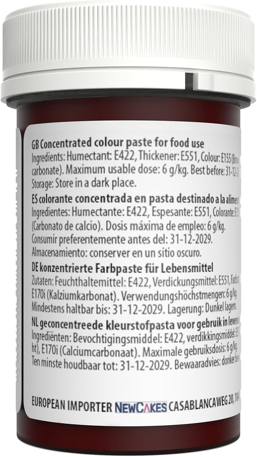 Pasta colorante para alimentos marrón Sugarflair, colorante alimentario en colores pastel altamente concentrado para crema de mantequilla, fondant, glaseado real, decoraciones de pasteles y más. ¡Colorante alimentario vibrante! - 25 gramos