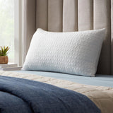 LUCID pillow 40 X 80 cm with hybrid filling of shredded memory foam and microfiber - removable, adjustable filling - washable cover - for side, back and stomach sleepers Naty Shop standard pillows 40 X 80 Cm
