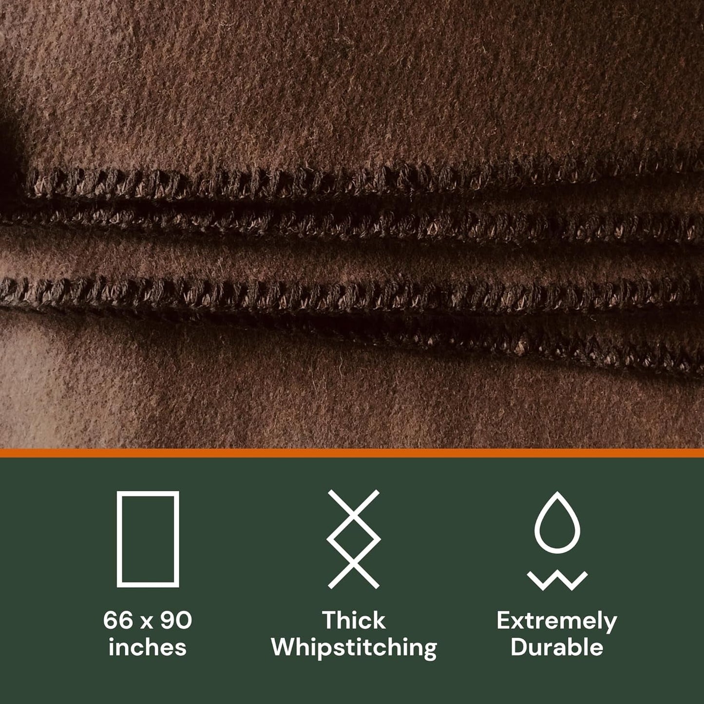 Manta de camping Woolly Mammoth Woolen Co., extra grande, lana merino. El equipo perfecto para exteriores para bushcraft, camping, trekking, senderismo, supervivencia o manta de cabina. Marrón, 168 X 228 Camas y mantas Woolly Mammoth Woolen Company