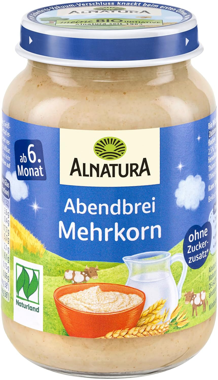 Naturland papilla multicereales a partir de 6 meses, 6 x 190 g