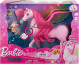 Barbie Pegasus Magic Hide and Seek - Juguete interactivo con luces y sonidos, 10 accesorios, alas de arcoíris, para edades de 3 años en adelante, HLC41