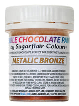 Colorante alimentario Sugarflair Chocolate Colorante alimentario para chocolate, bronce metálico - Manteca de cacao orgánica coloreada, colorante de chocolate para colorear chocolate, bombones - 35 g
