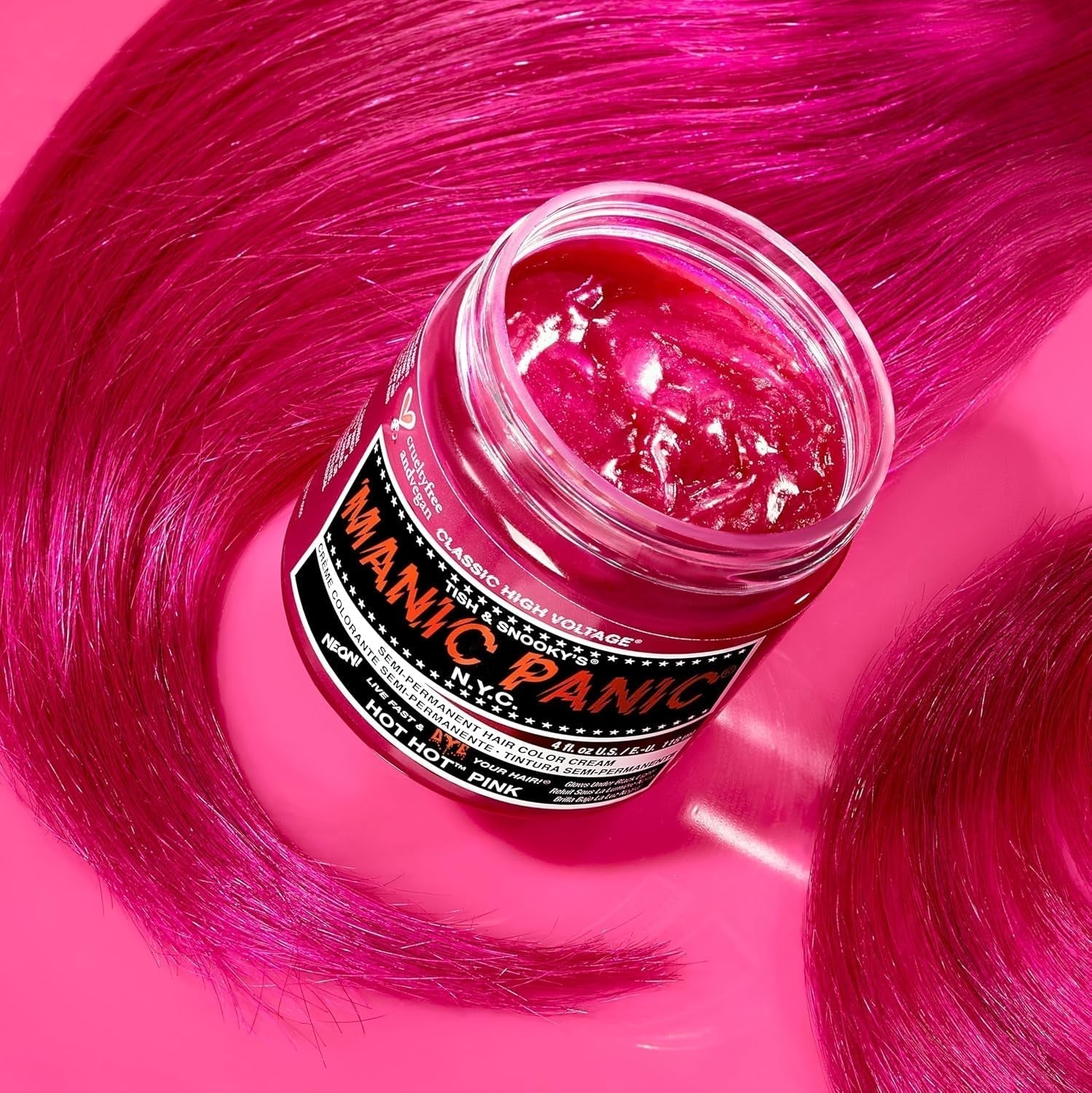 Manic Panic Hot Hot Pink Crema Clásica Vegano Cruelty Free Tinte Capilar Semi Permanente 118ml Naty Shop Tinte Capilar