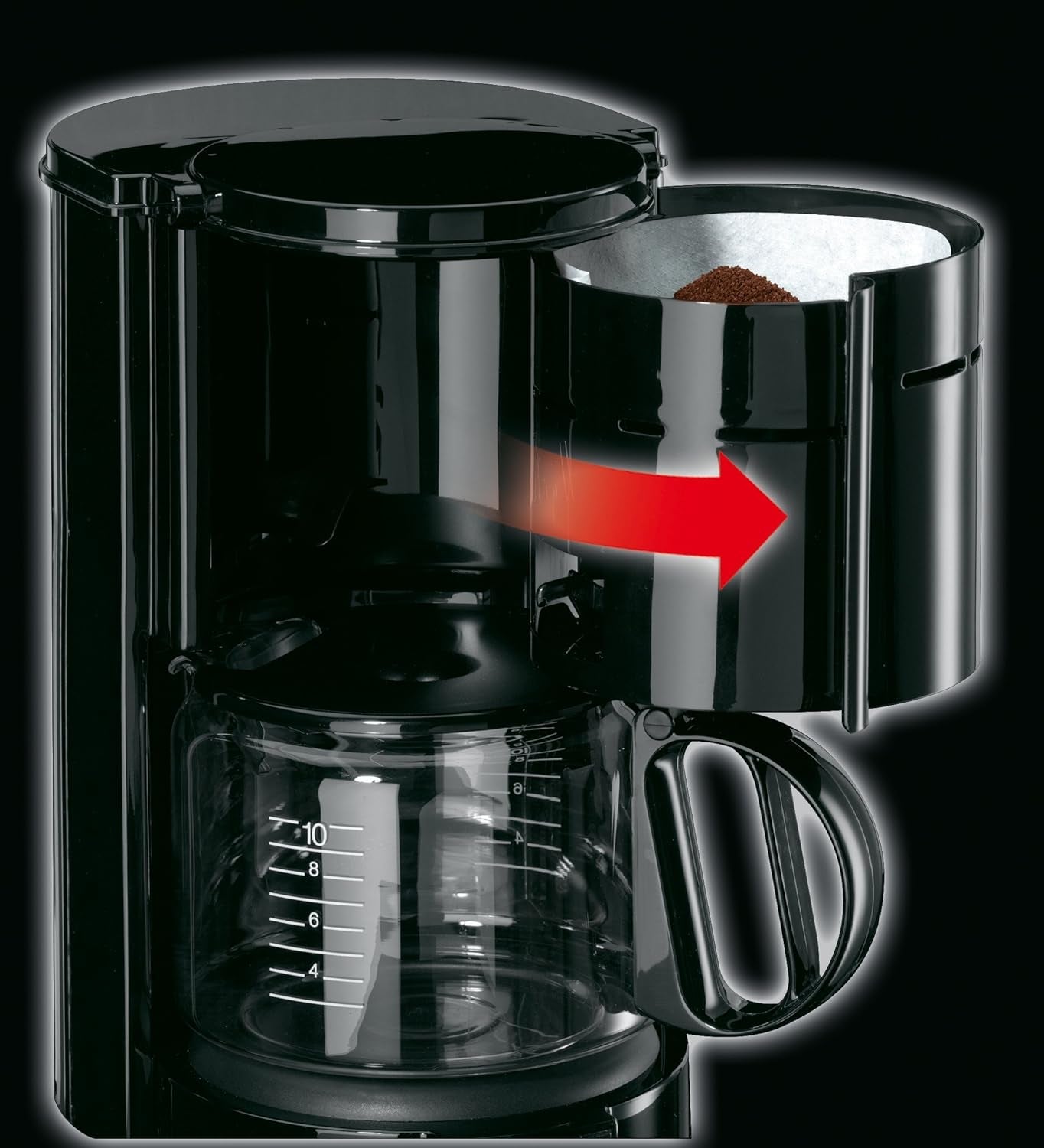 Cafetera espresso Braun KF 47 BK - Cafetera espresso con filtro y jarra de cristal para café filtrado clásico, café aromático gracias al sistema OptiBrew, sistema antigoteo, apagado automático, negra