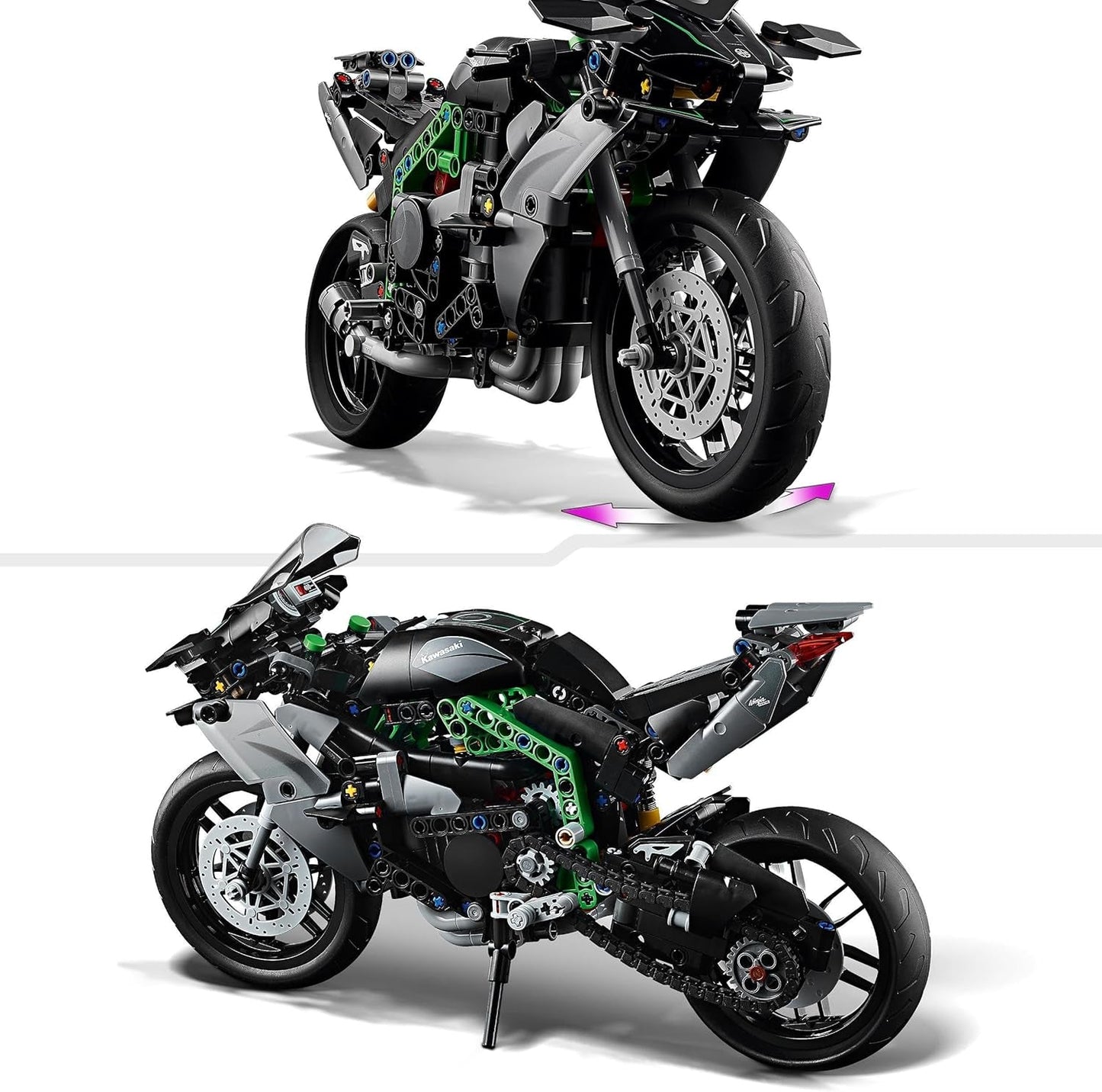 LEGO Technic Moto Kawasaki Ninja H2R, regalo de cumpleaños para niños y adultos, decoración, juguete, modelo para niños y niñas a partir de 10 años 42170 Juegos de construcción Besuche den LEGO-Store