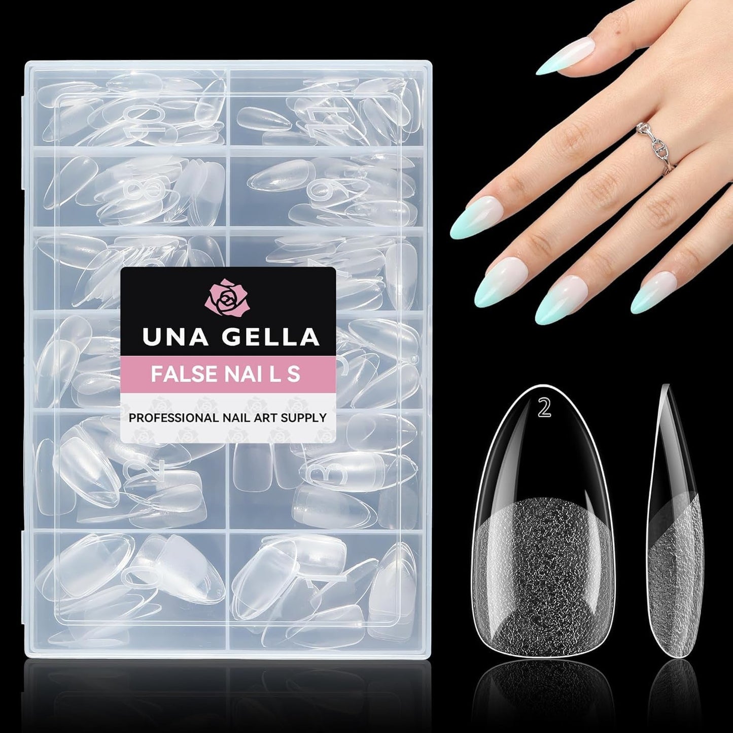 Puntas de uñas de Gel de bailarina, 216 Uds., 12 tamaños, puntas de uñas de Gel suave, juego de extensiones de uñas de cobertura completa, arte semimate DIY para el hogar