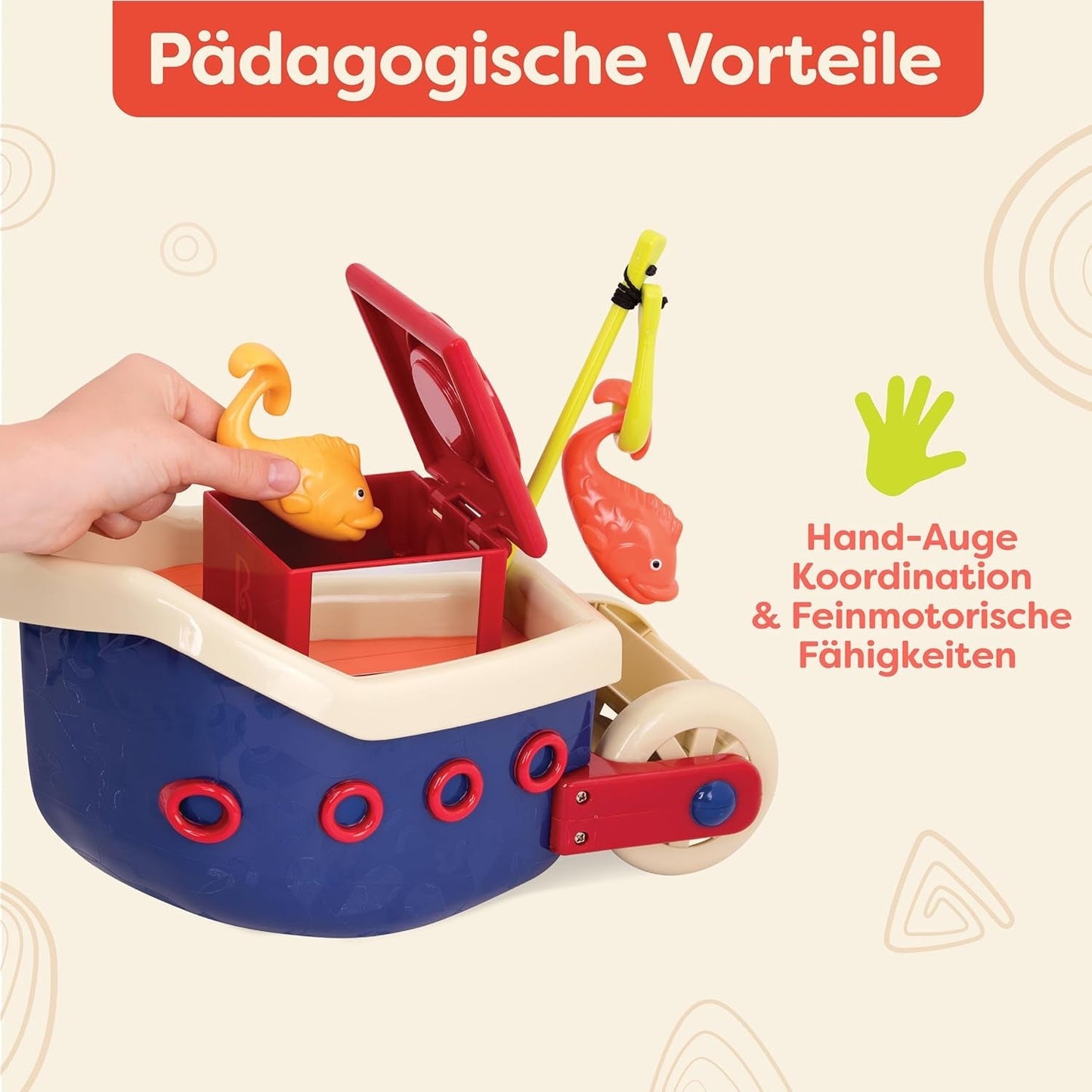 B.juguetes Juguete de bañera para niños de 13 piezas con barco, vaso apilable, pez, juego de pesca juguete para niños bañera a partir de 1 año Juguetes Bebe Naty Shop
