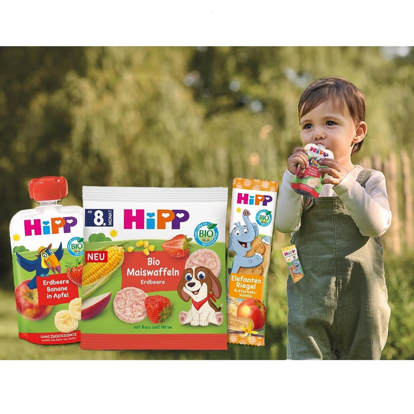 HiPP Bolsitas orgánicas de pera y ciruela, integrales, 16 piezas (4 paquetes de 4 x 90 g cada uno), para bebés a partir de 6 meses, sin azúcar añadido, vegano, la mejor calidad orgánica