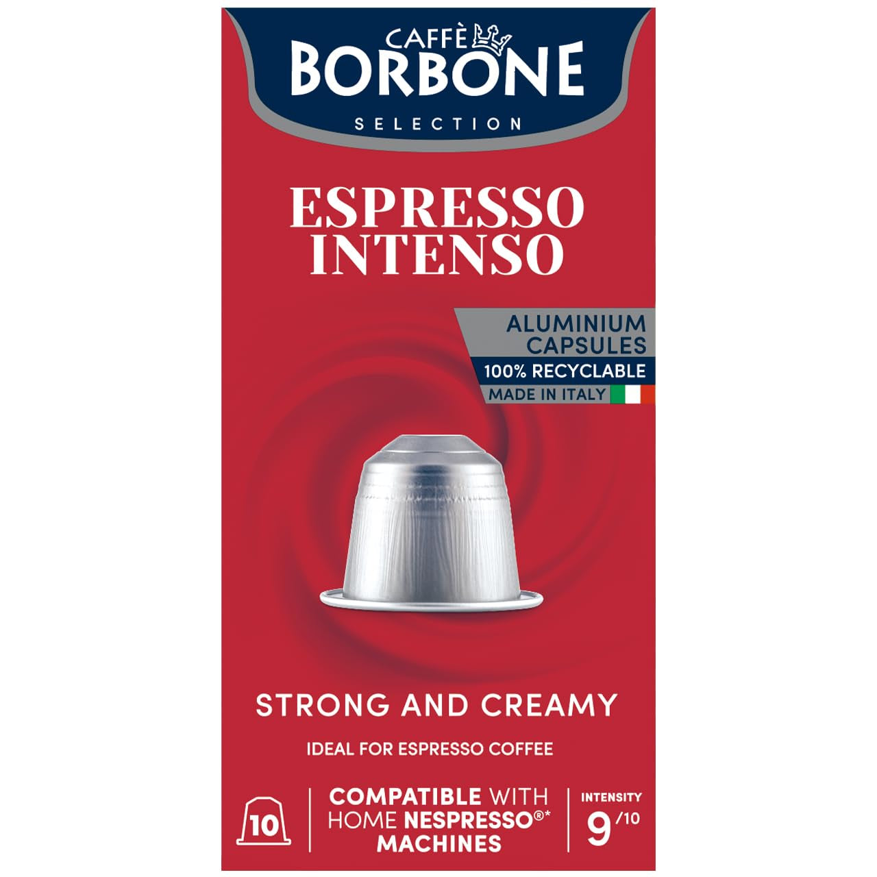 Caffe Borbone Espresso Fuerza 9/10 Compatible Nespresso 10 Cápsulas de Café