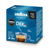 Lavazza A Modo Mio Dek Cremoso, 256 cápsulas de café, para espresso descafeinado con notas aromáticas de almendras y canditis, 100% Arábica, intensidad 7/13, tueste medio, 16 paquetes