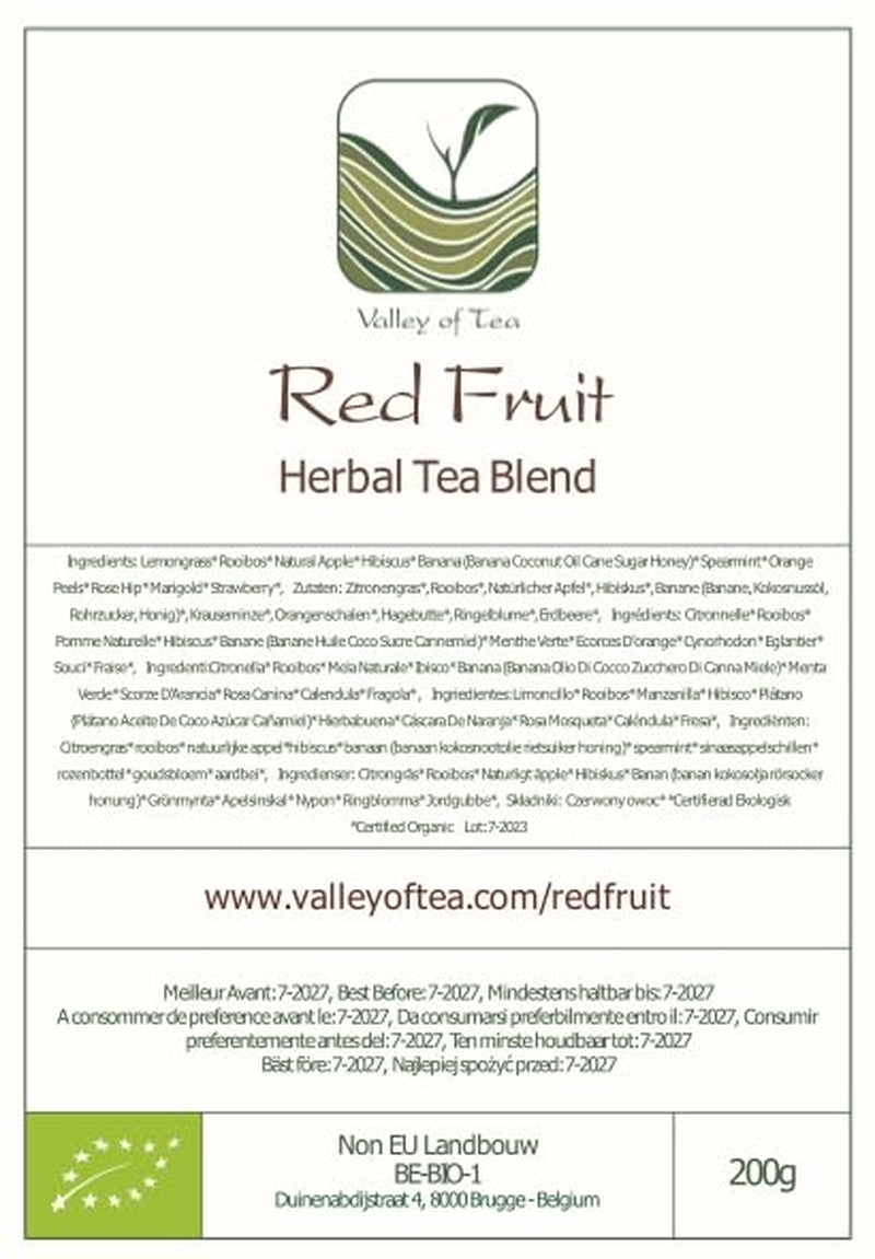 Mezcla de infusiones de frutas y hierbas orgánicas - Infusión de hierbas 100% natural con el intenso sabor de las frutas rojas - Té de frutas Té de frutas orgánicas Té de frutas a granel Té de frutas a granel Té de frutas de invierno