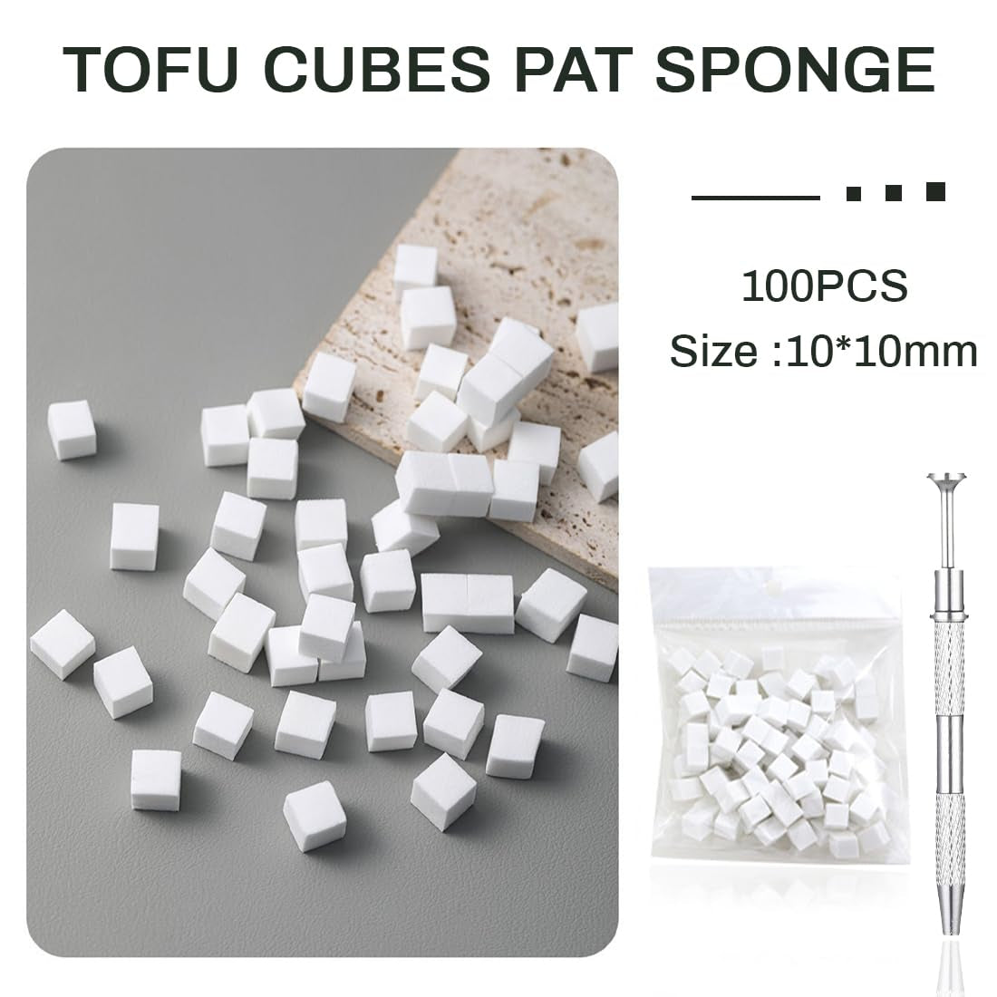 100 piezas Nail Art Schwamm Mit Metallgreifer, esponja aplicadora de cepillo, esponja para uñas, maniquí para uñas, Um Eine Varaudzen de gradiente Nail Art Patterns Zu Ersetlen