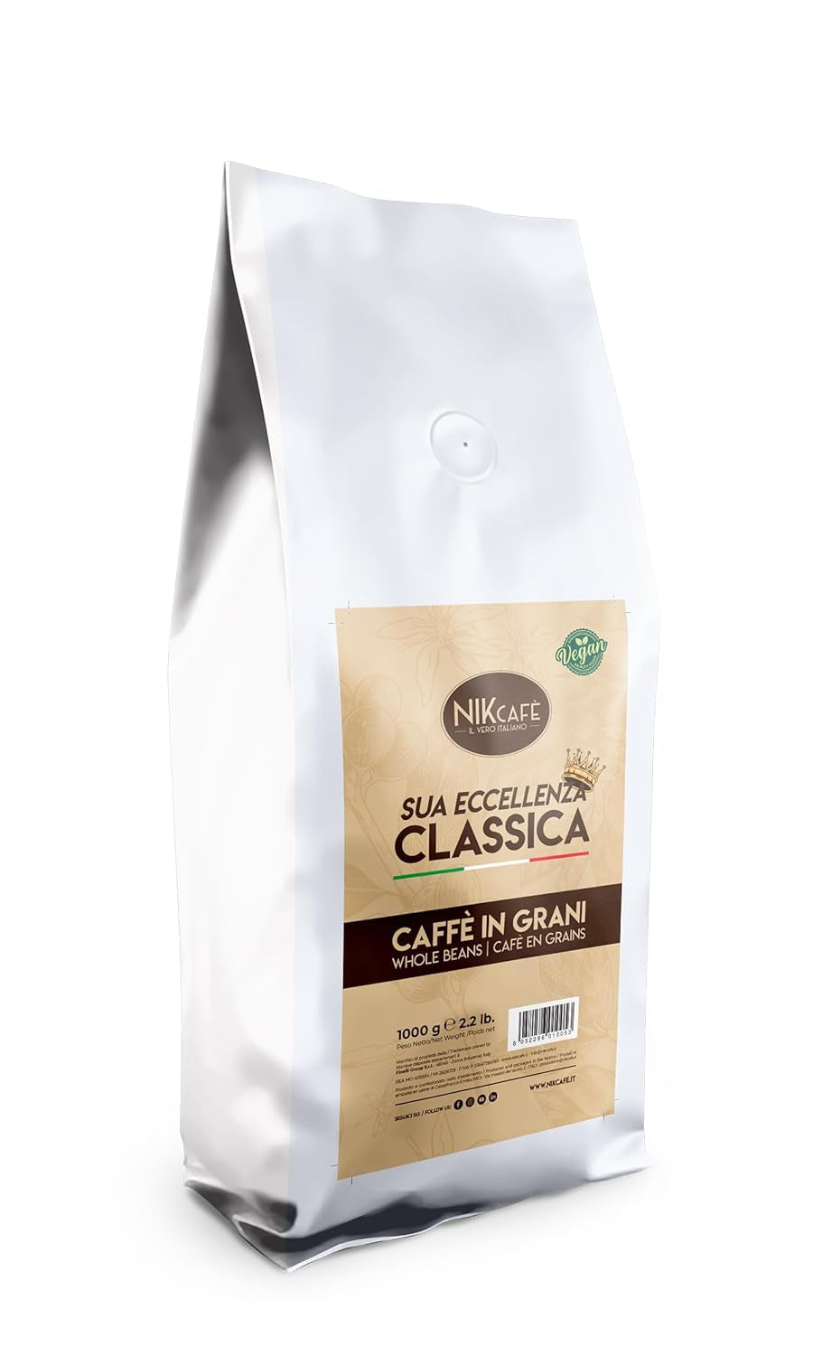 NIK CAFE' – Mezcla clásica – granos de café tostados. Su Excelencia, el robusto. 100% robusto