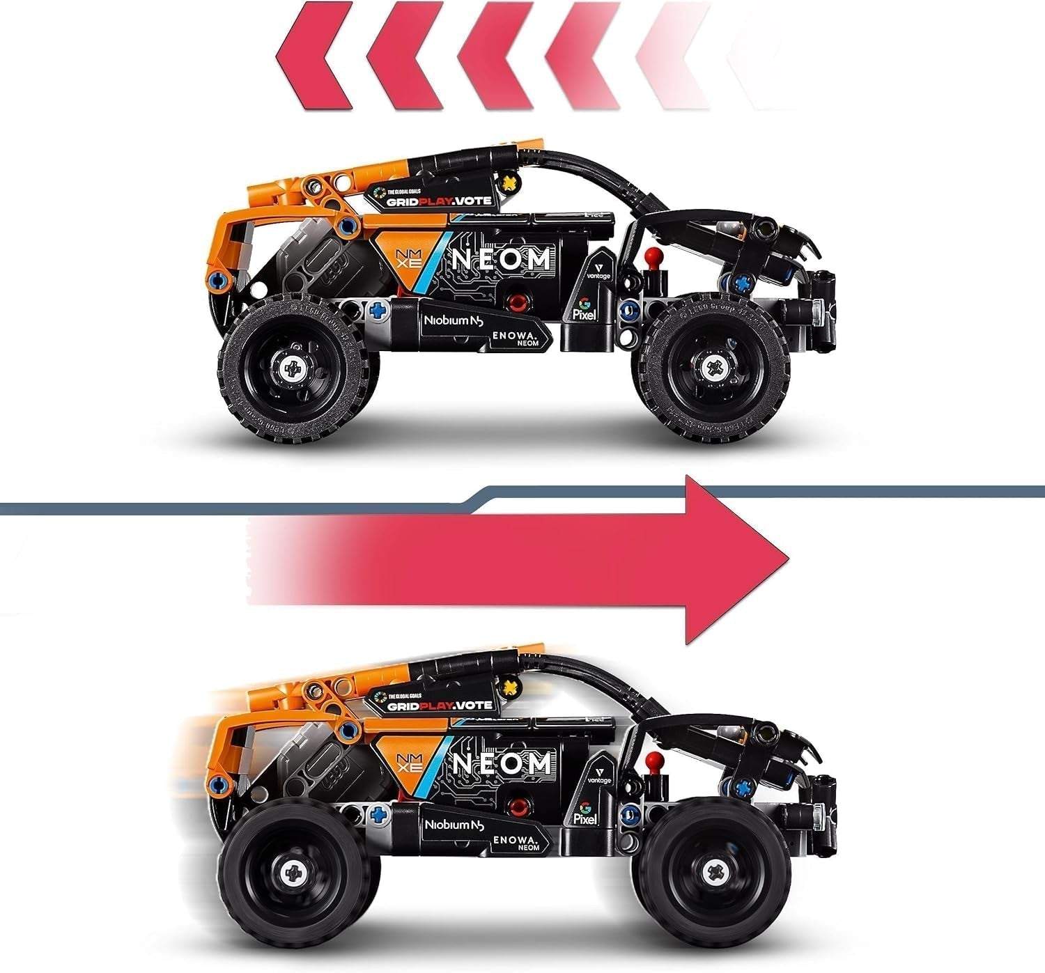 LEGO Technic Juego de coches de carreras NEOM Mclaren Extreme E, juguete de motor para niños, coche de viento para construir, regalo técnico para niños y niñas de 7 años 42166 Juegos de construcción Besuche den LEGO-Store