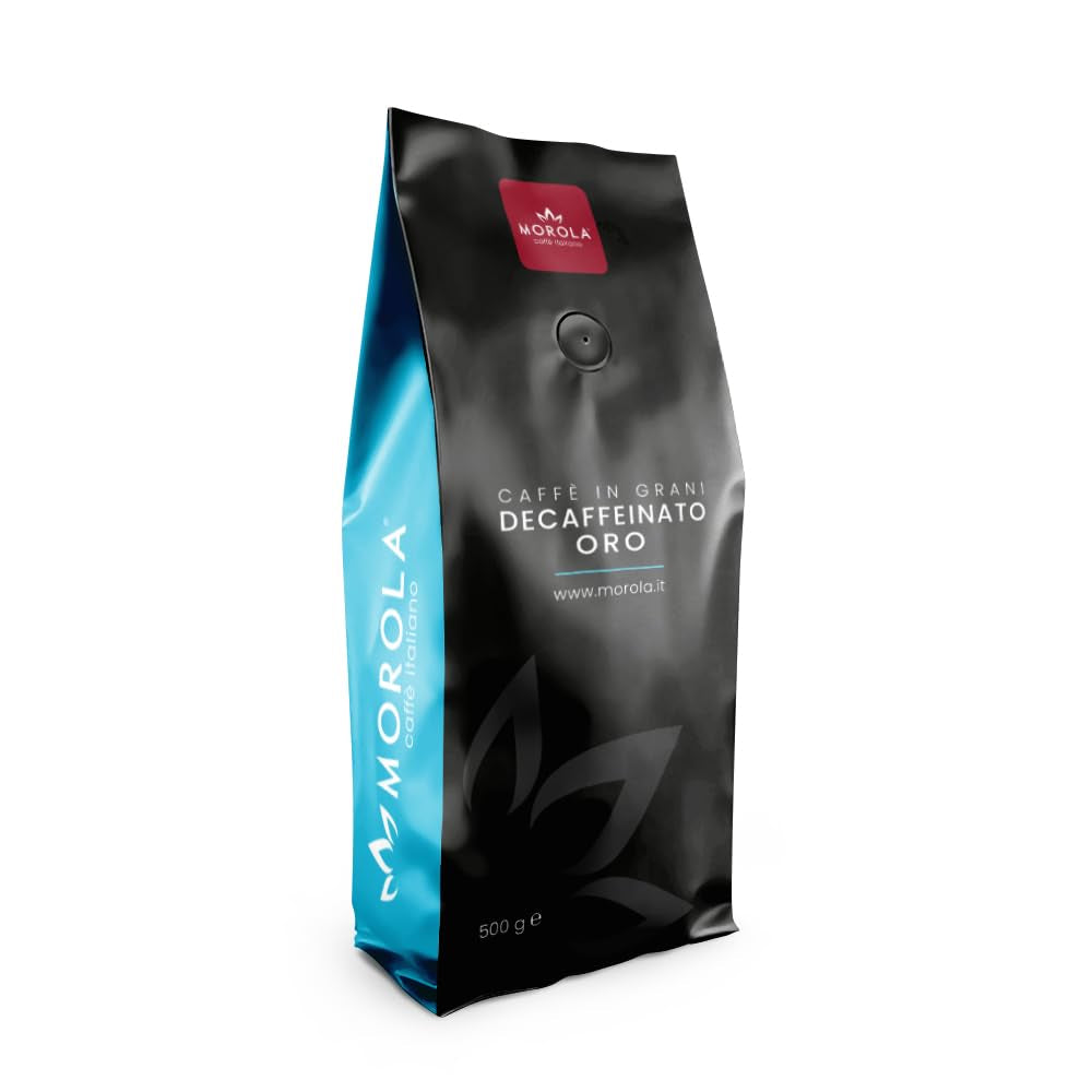 Morola Café Descafeinado en Granos Mezcla Dorada Descafeinada Gránulos Rico Sabor y Excepcional Crema Café en Granos Granos Deca Recién Molidos (500g)