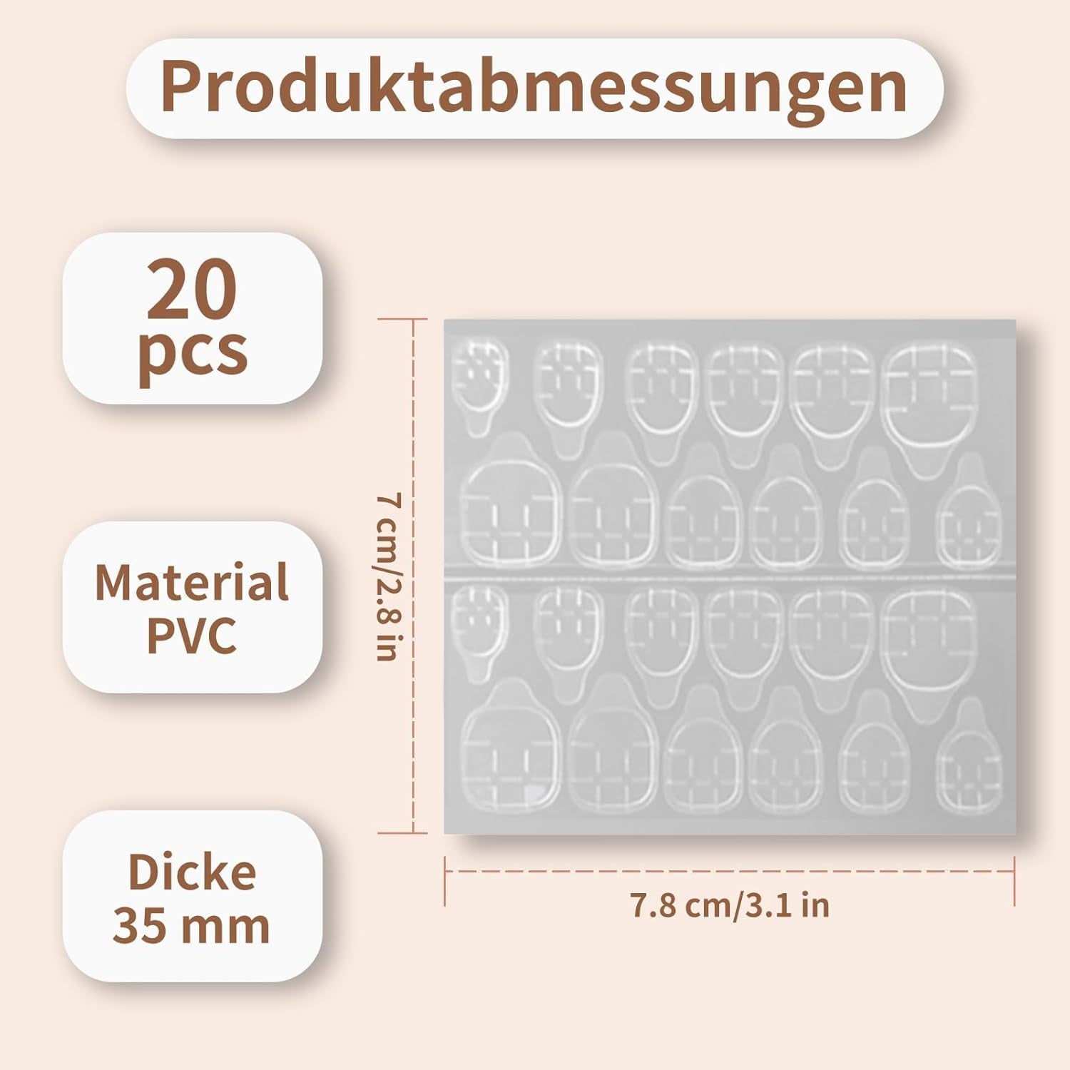 20 tabletas adhesivas para uñas de gelatina, almohadillas adhesivas transparentes y fuertes de doble cara, impermeables, reutilizables, para presionar en las uñas, juego de manicura DIY, accesorios para uñas